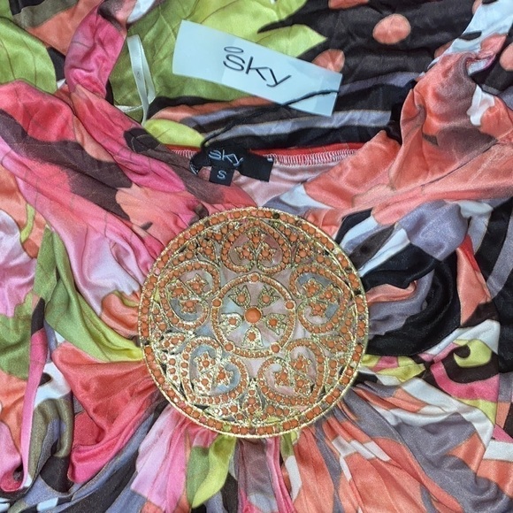 Sky 100% Silk Halter Top Cocktail Dress Size S - Picture 5 of 6